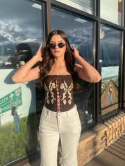 Corina Corset Top Brown