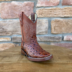 Boy's Cogñac Crocodile Print Boots