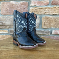 Boy's Tanner Mark Black Fish Print Boots
