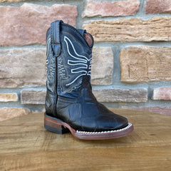 Boy's Tanner Mark Black Fish Print Boots