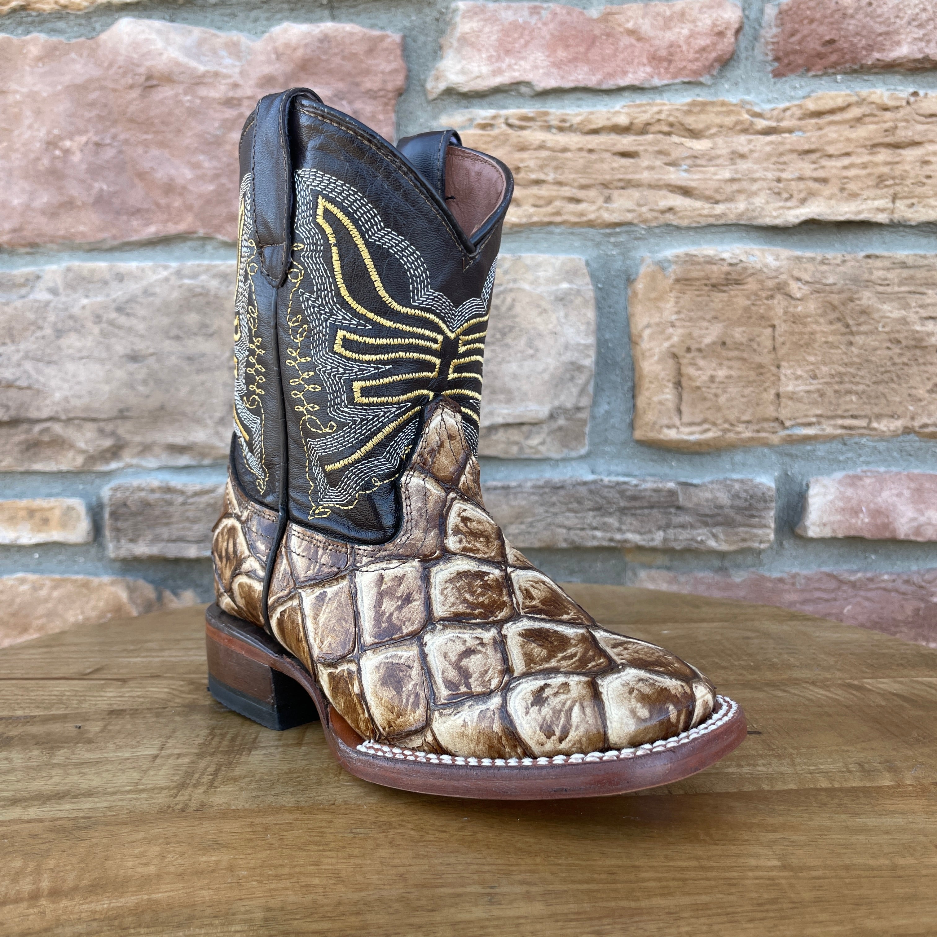 Boy's Tanner Mark Orynx Fish Print Boots