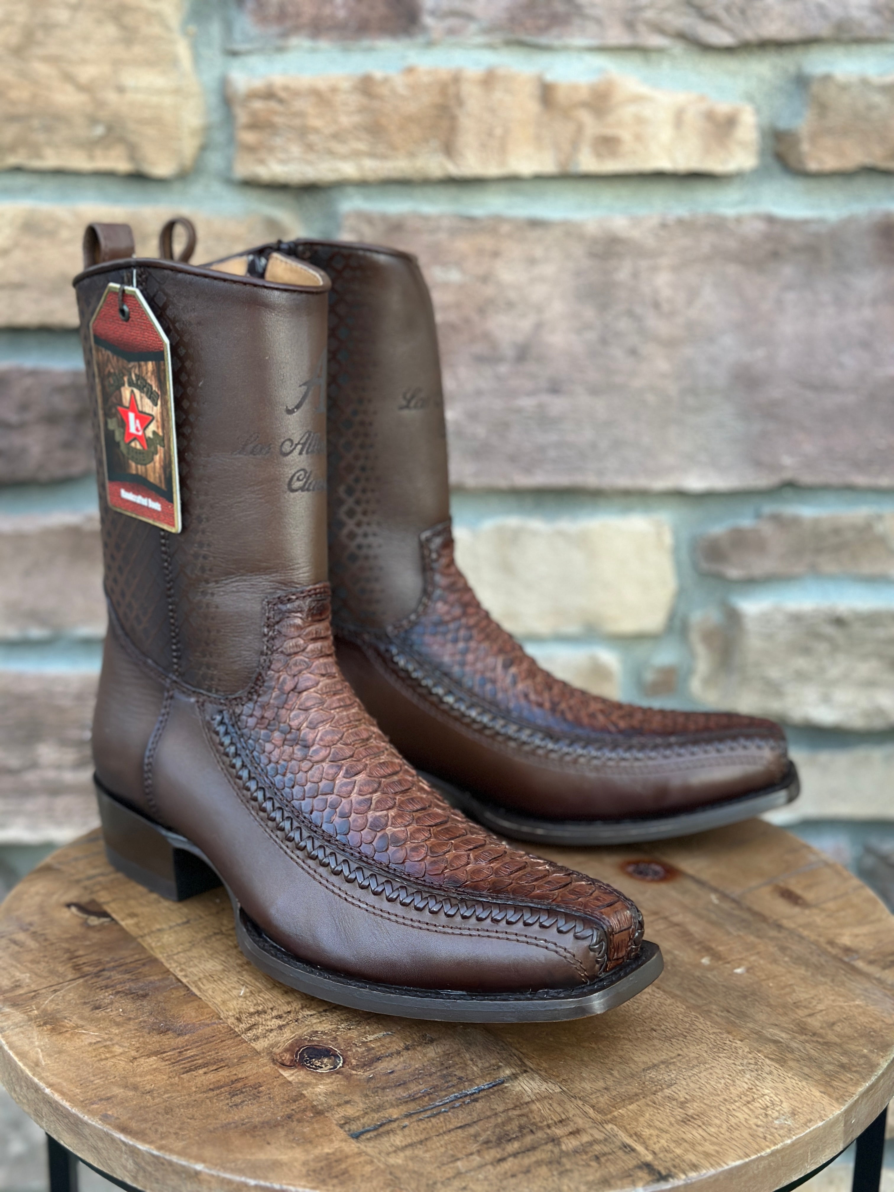 Men's Los Altos Boots Python 7X Toe Porto Brown