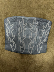 Jess Corset Leather Top Gray