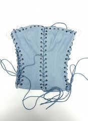 Brenda Lace Up Denim Top