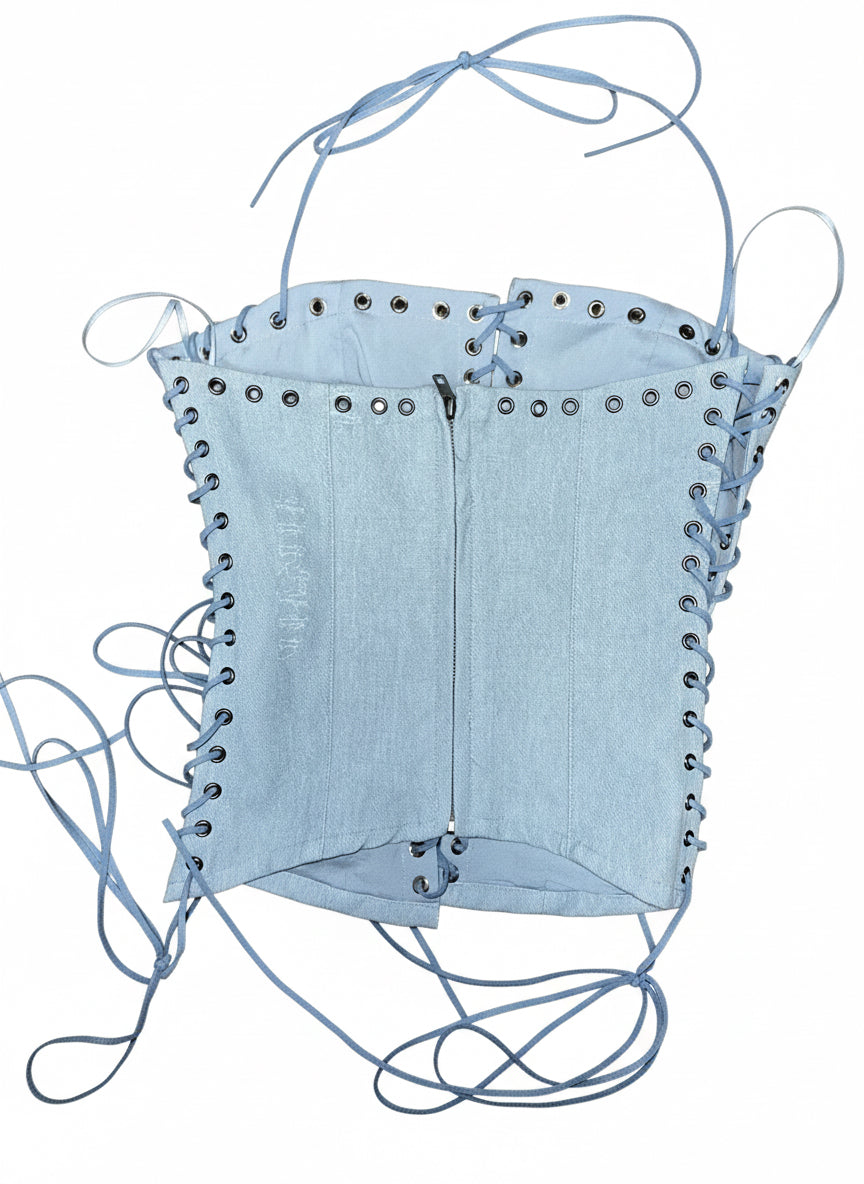 Brenda Lace Up Denim Top