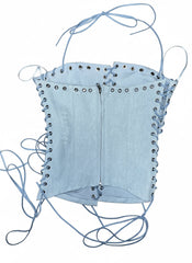 Brenda Lace Up Denim Top