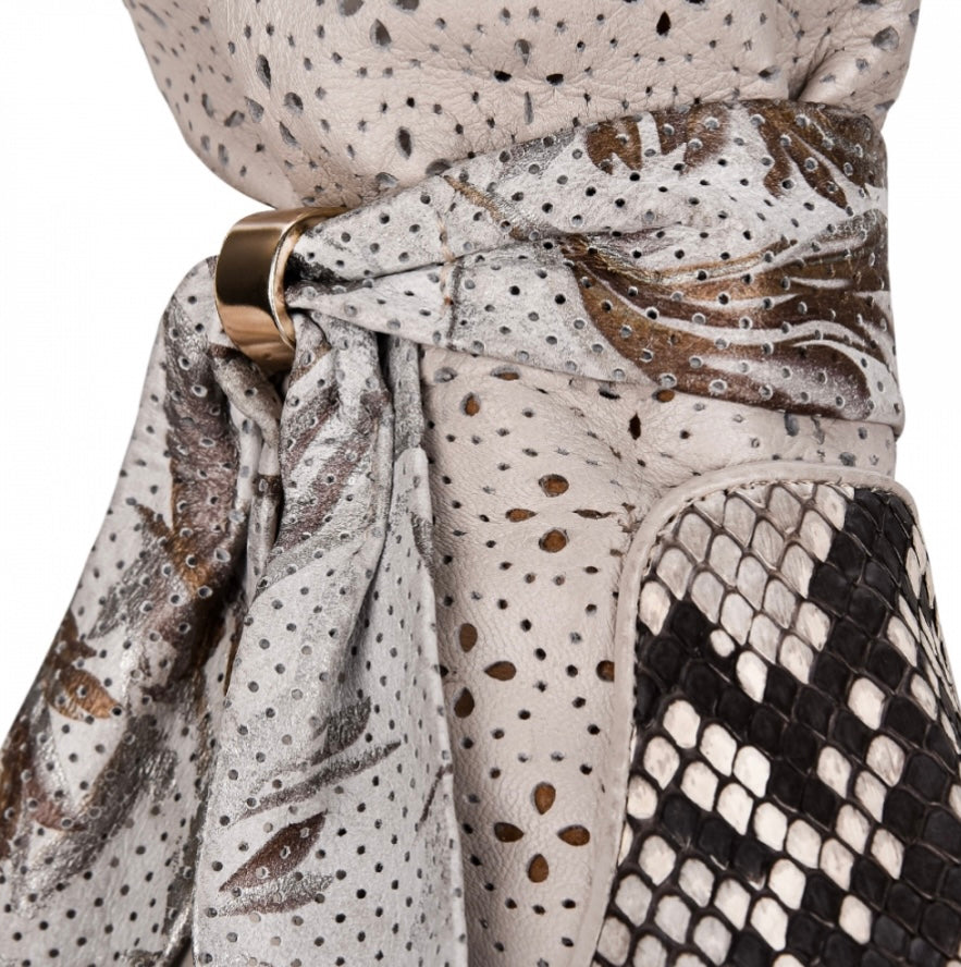 Cuadra White Python Ankle Boots 3F50PH