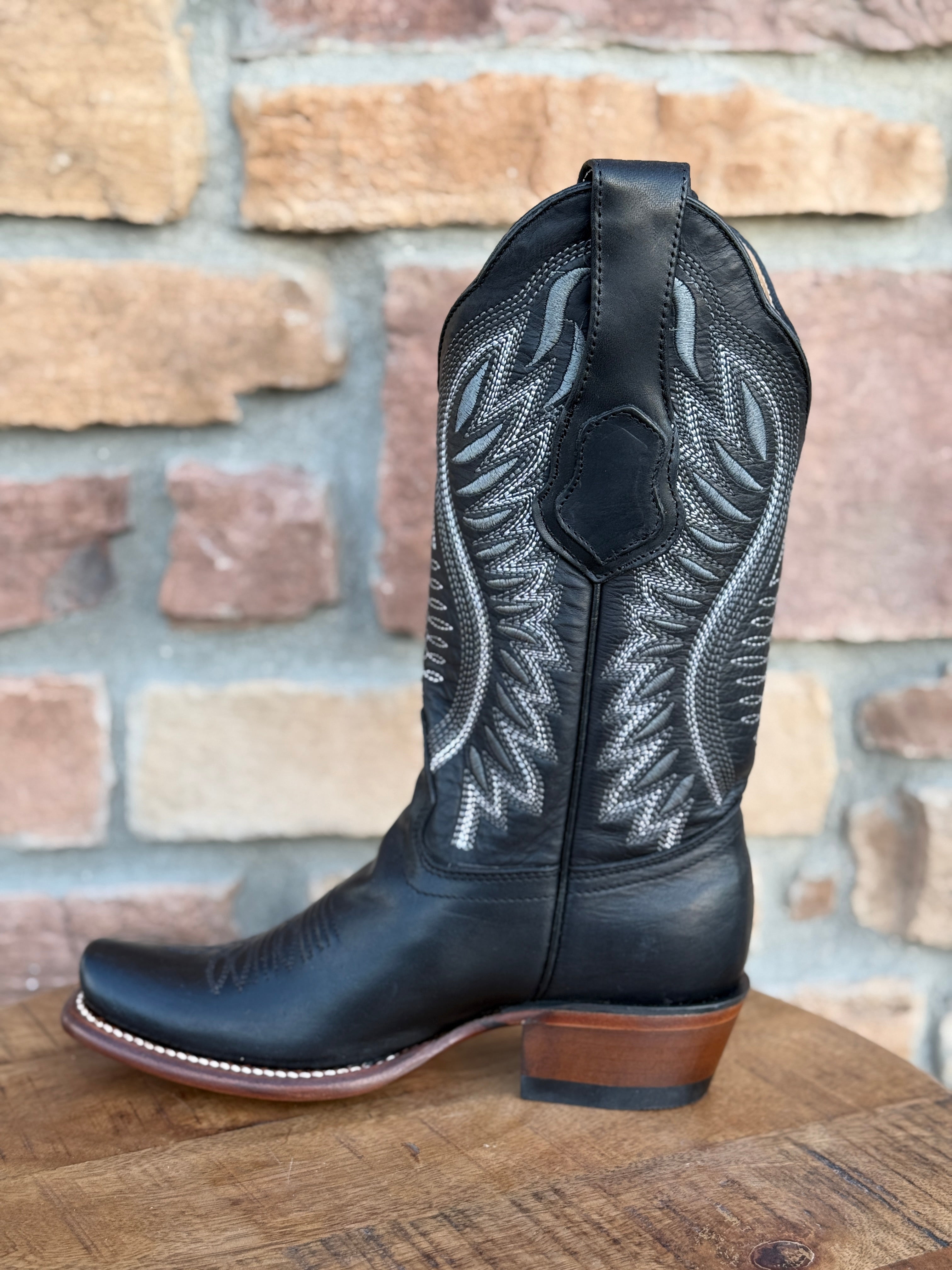 Women's Los Altos Black Dubai Square Toe Boots