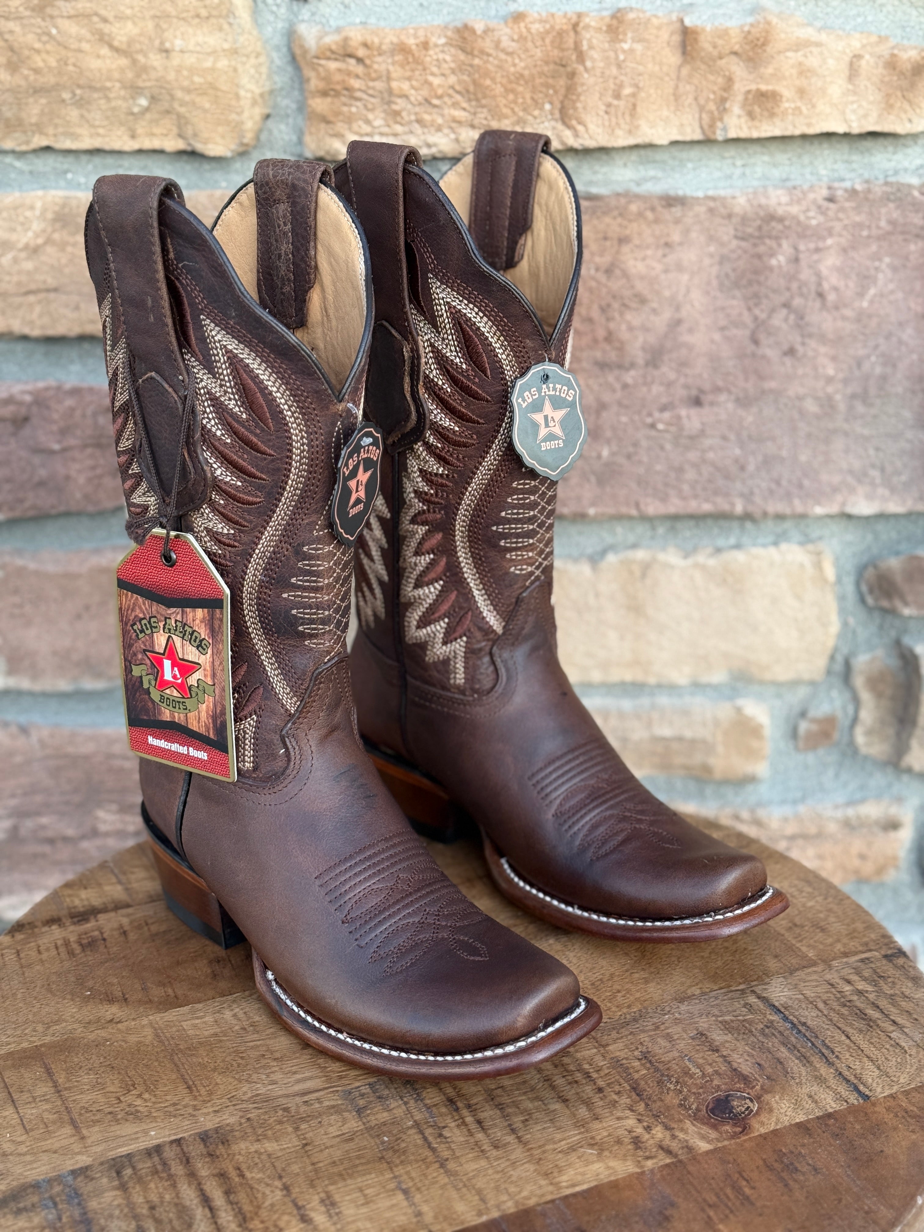 Women's Los Altos Brown Dubai Square Toe Boots