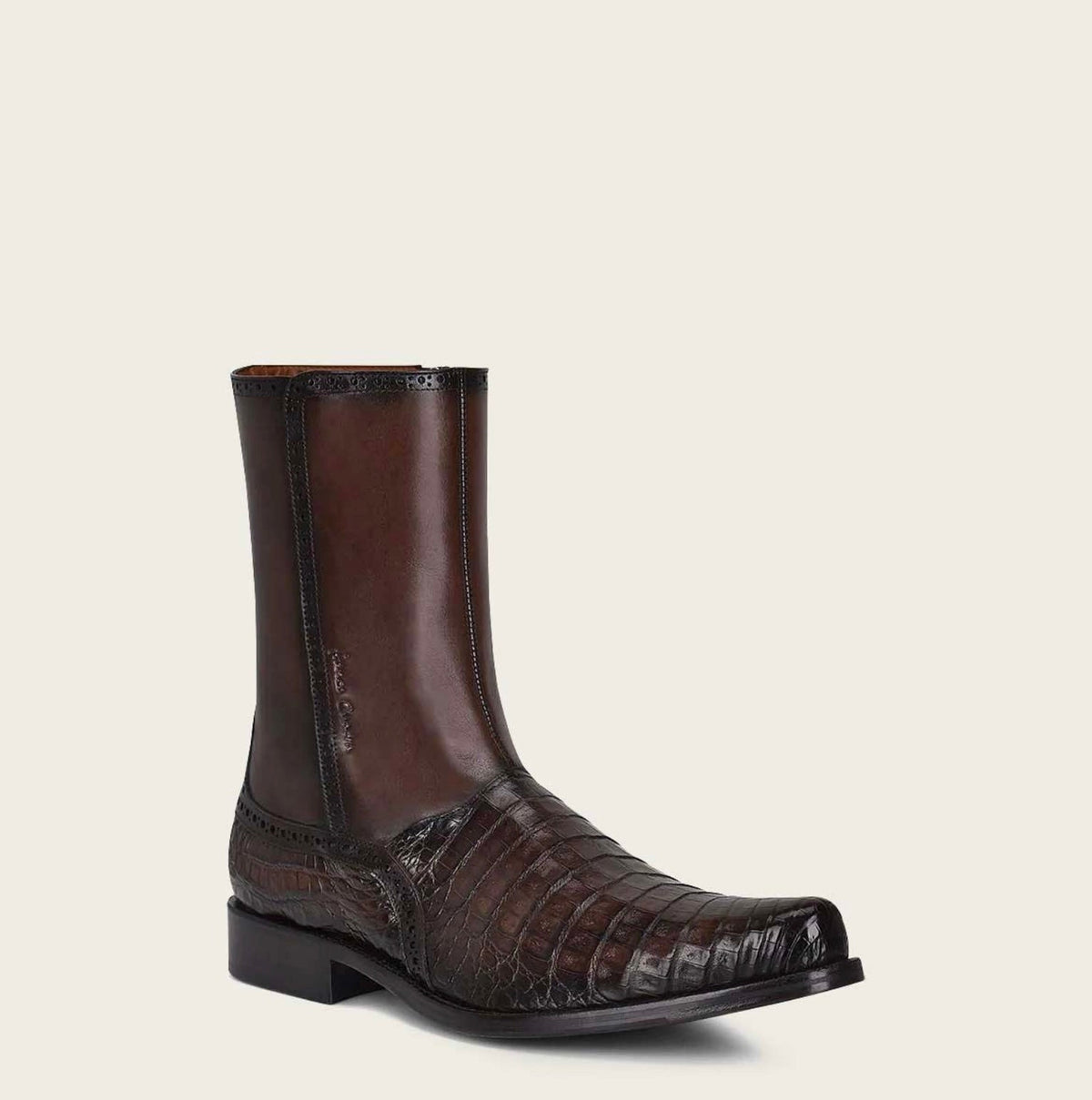 Men's Cuadra Brown Caiman Belly Ankle Boots FC657