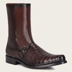 Men's Cuadra Brown Caiman Belly Ankle Boots FC657