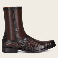 Men's Cuadra Brown Caiman Belly Ankle Boots FC657
