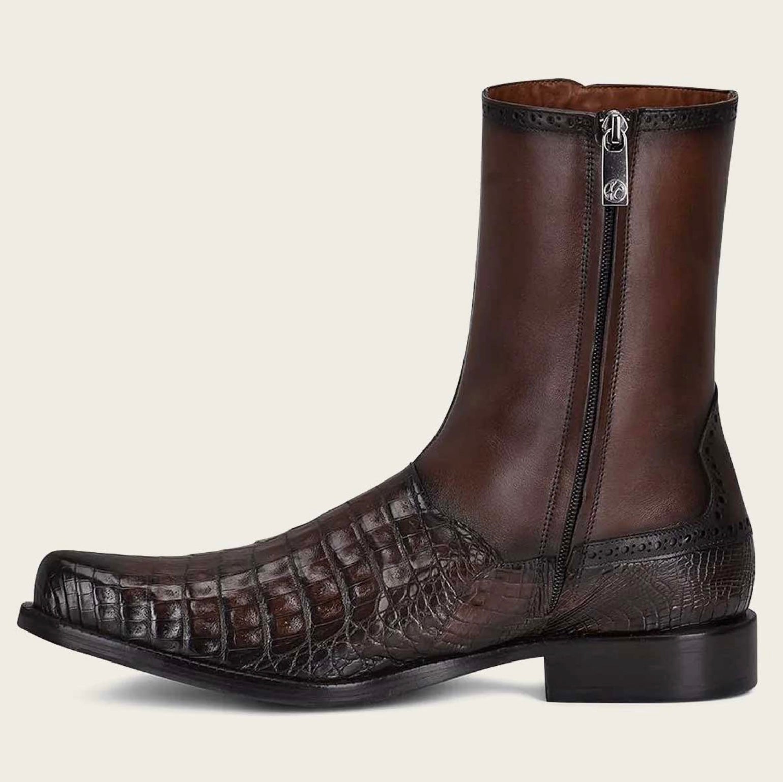 Men's Cuadra Brown Caiman Belly Ankle Boots FC657