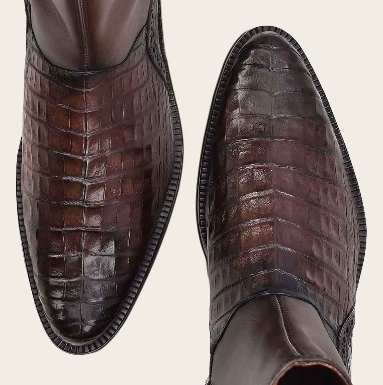 Men's Cuadra Brown Caiman Belly Ankle Boots FC657