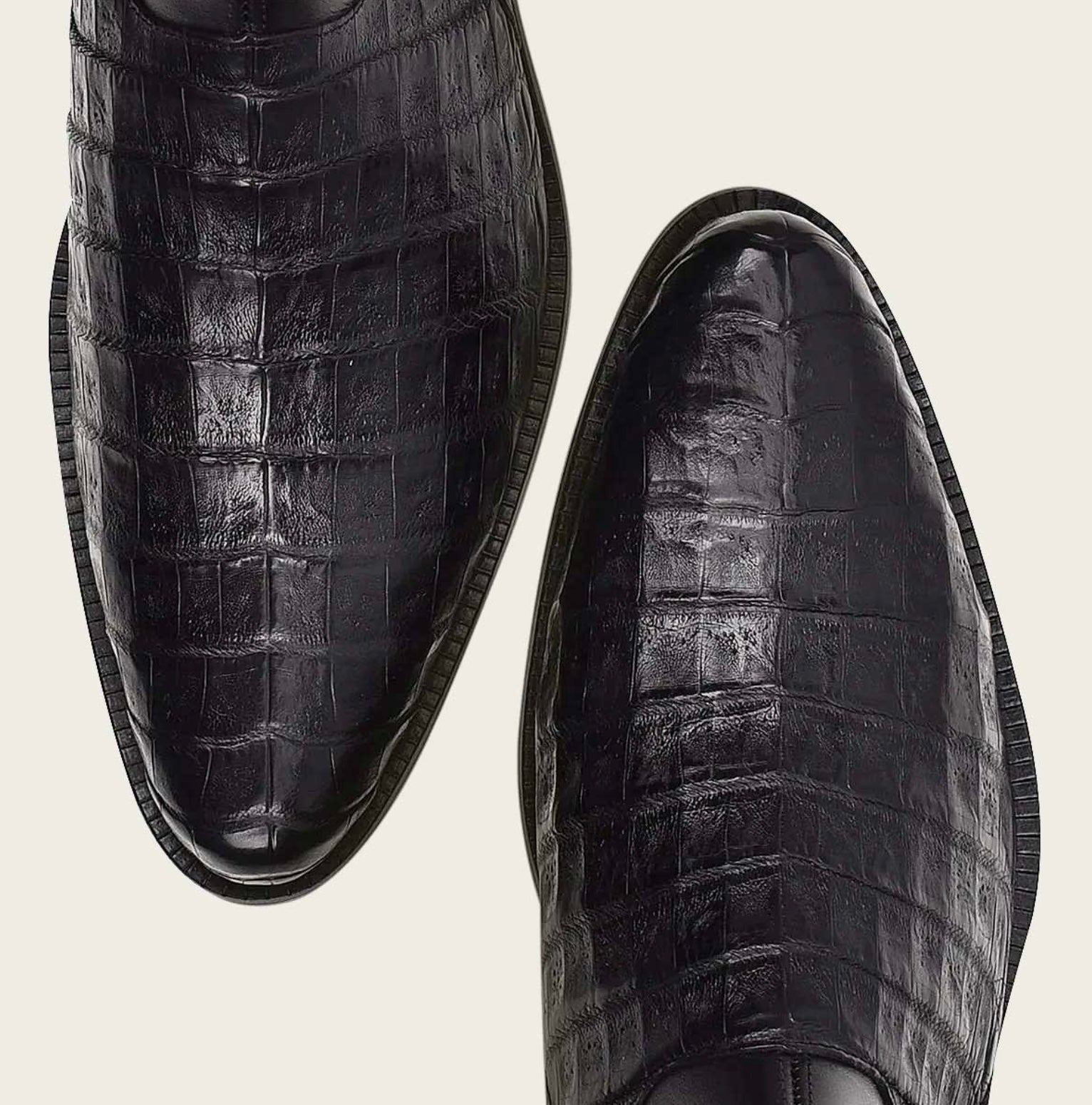 Men's Cuadra Black Caiman Belly Ankle Boots FC656