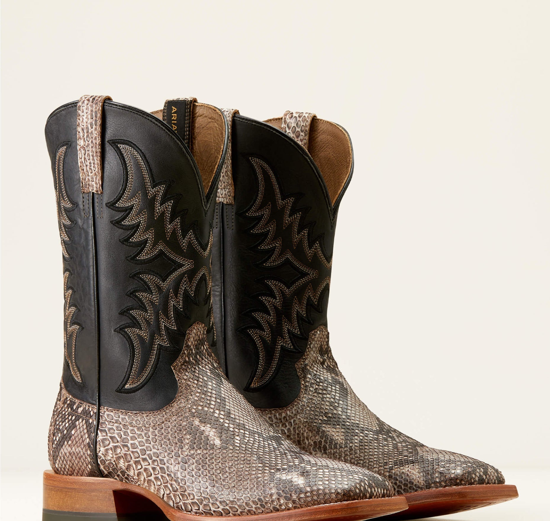 Men's Ariat Dry Gulch Tan Python Ancient Black Boots