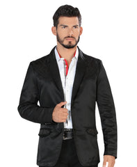Men's Western Black Embroidered Saco
