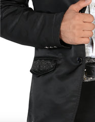 Men's Western Black Embroidered Saco