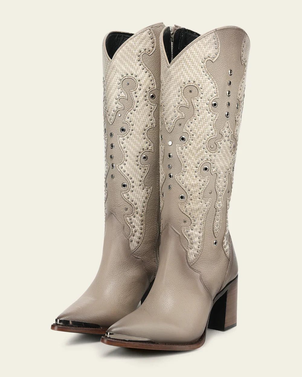 Cuadra Women's Beige Embroidery Boots CC280