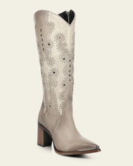 Cuadra Women's Beige Embroidery Boots CC280