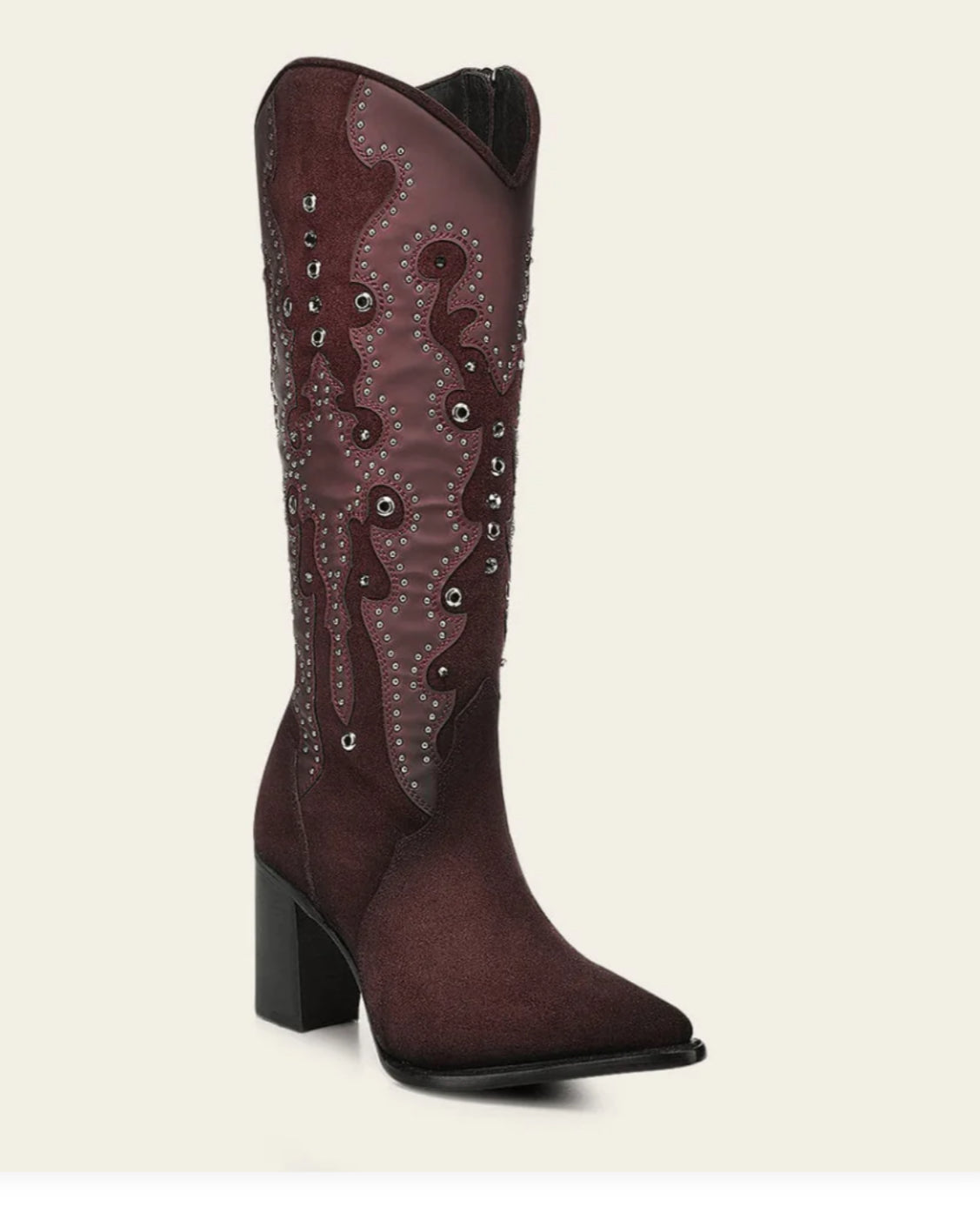 Cuadra Wine Crystals Suede Boot CC358