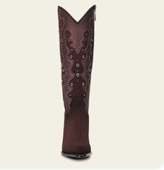 Cuadra Wine Crystals Suede Boot CC358