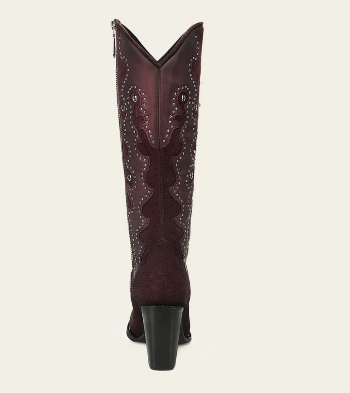 Cuadra Wine Crystals Suede Boot CC358