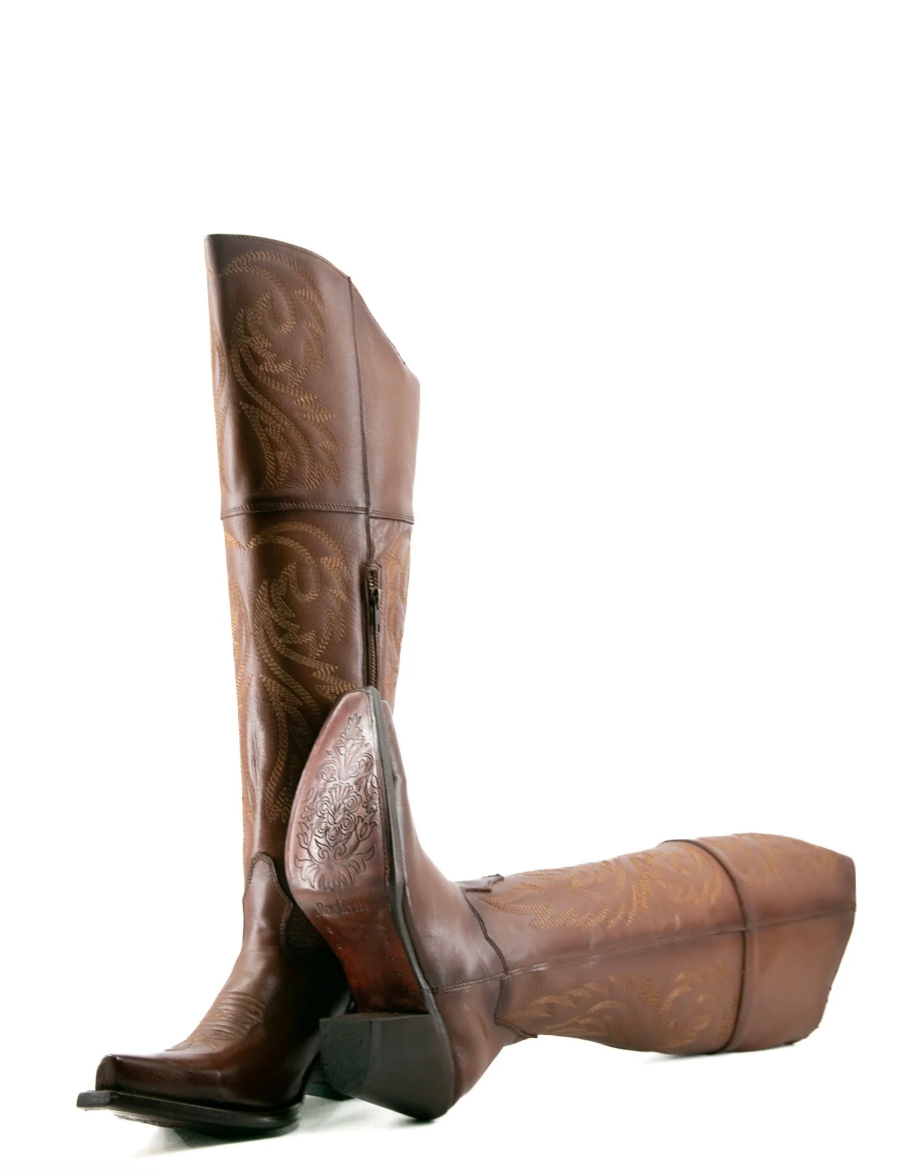 Women's Rock'Em Blanca J Knee High Snip Toe Boots Napa Miel