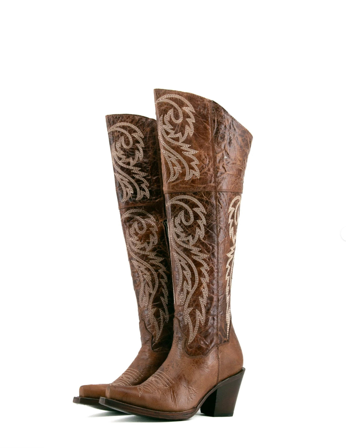 Women's Rock'Em Blanca J Knee High Snip Toe Boots Rustic Brown