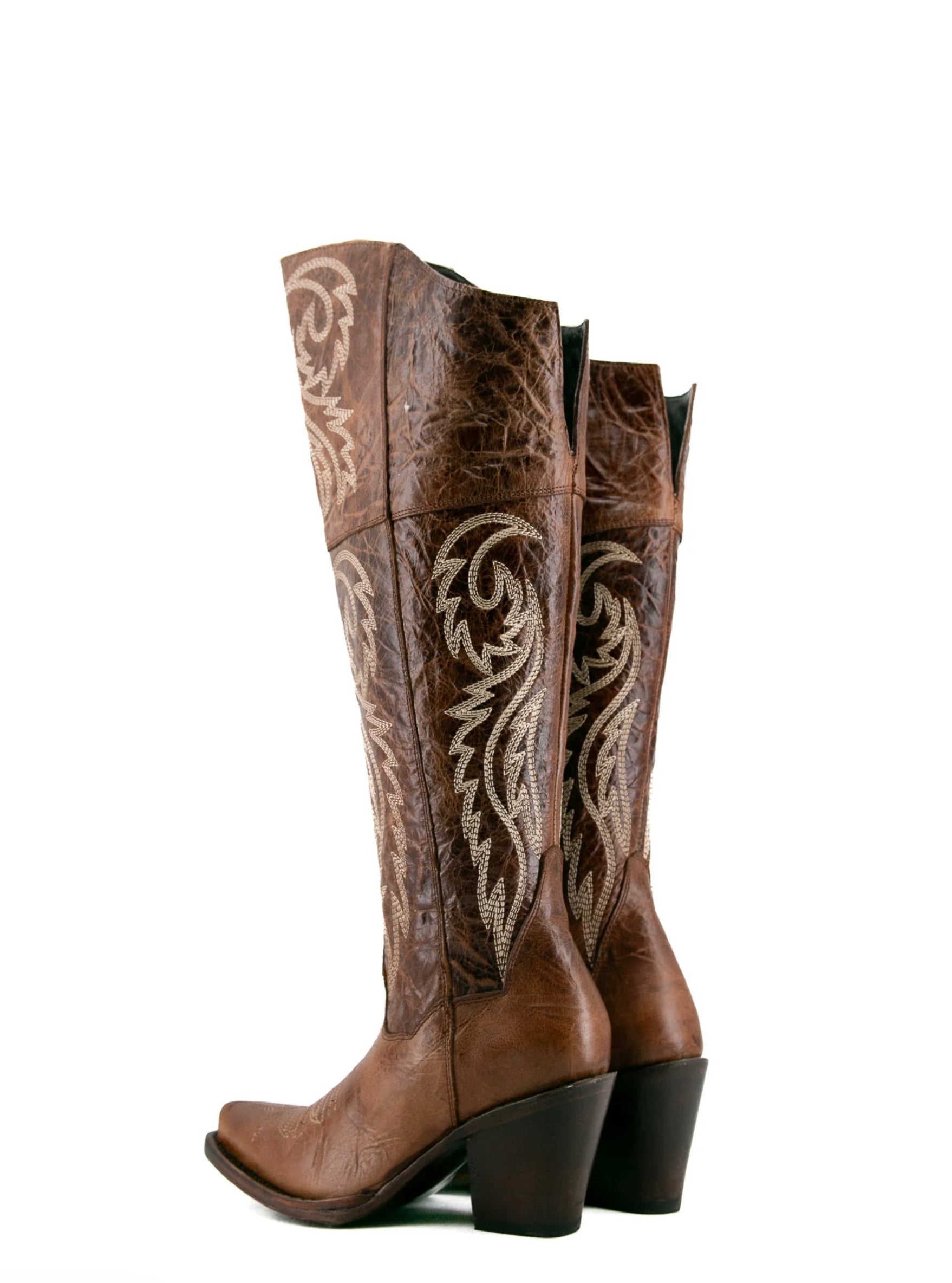Women's Rock'Em Blanca J Knee High Snip Toe Boots Rustic Brown