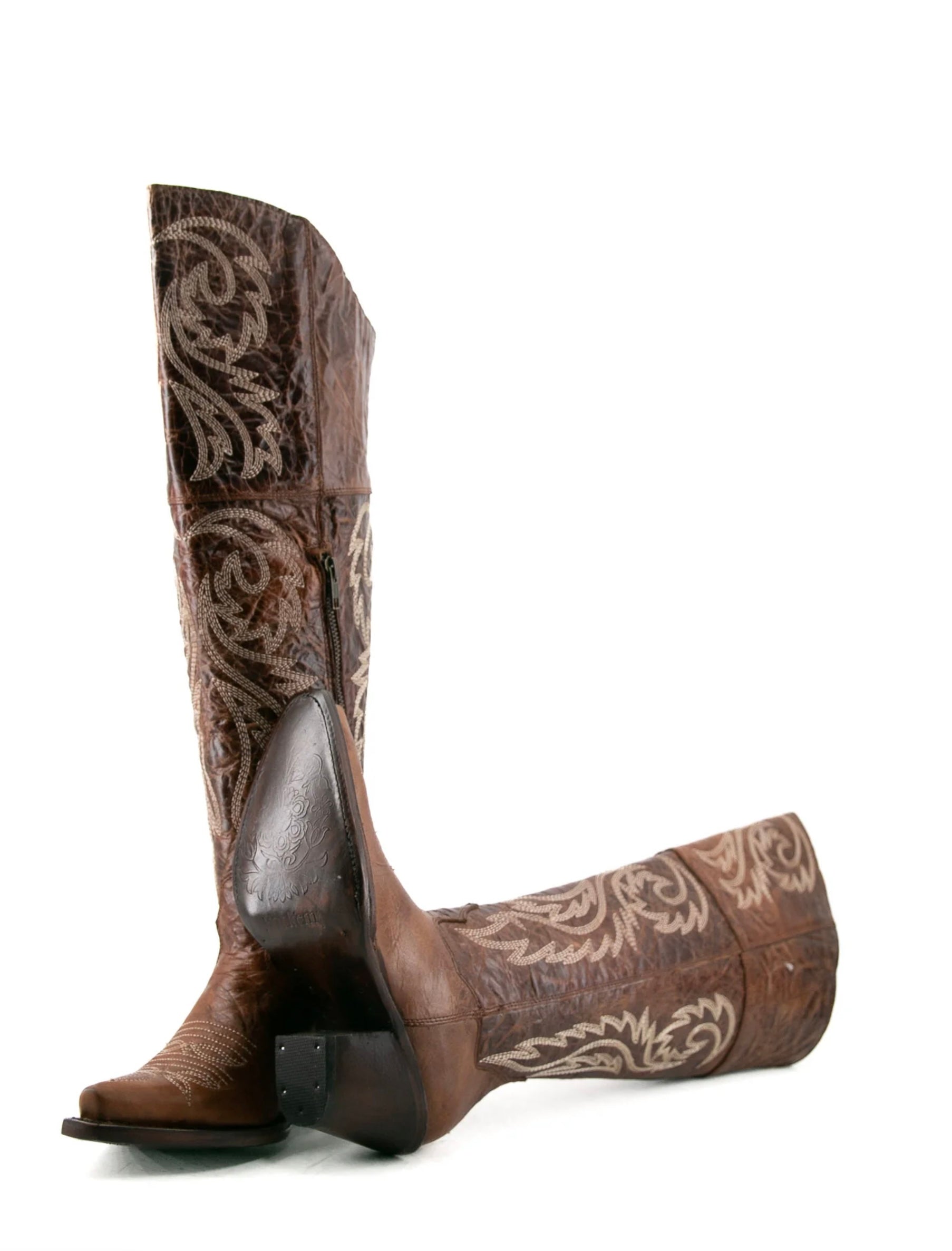 Women's Rock'Em Blanca J Knee High Snip Toe Boots Rustic Brown