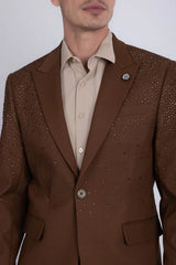 Men's Bling Blazer Brown