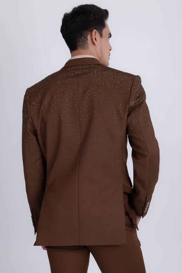 Men's Bling Blazer Brown