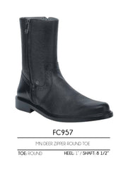 Men's Cuadra Deer Zipper Round Toe Ankle Boots FC957