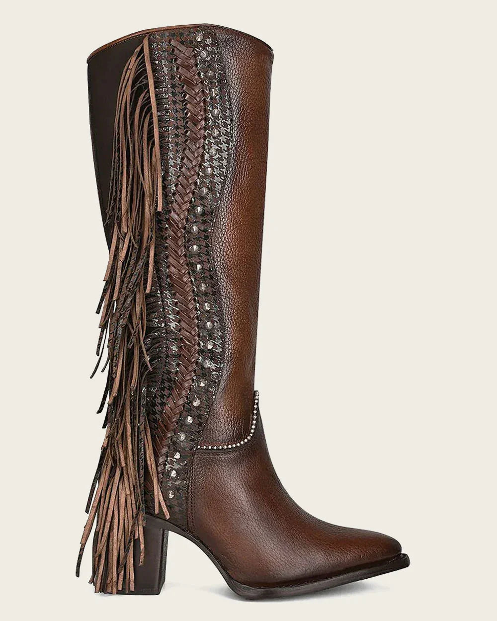 Cuadra Brown Fringe Tall Western Boot CU695