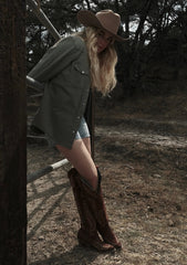 Corral Cognac Suede Embroidery Tall Boots A4405