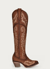 Corral Cognac Suede Embroidery Tall Boots A4405
