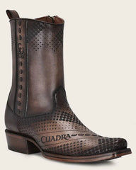 Men's Cuadra Brown Laser & Woven Narrow Square Toe Boots CU737