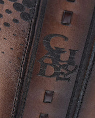 Men's Cuadra Brown Laser & Woven Narrow Square Toe Boots CU737