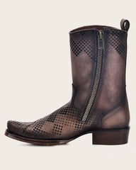 Men's Cuadra Brown Laser & Woven Narrow Square Toe Boots CU737