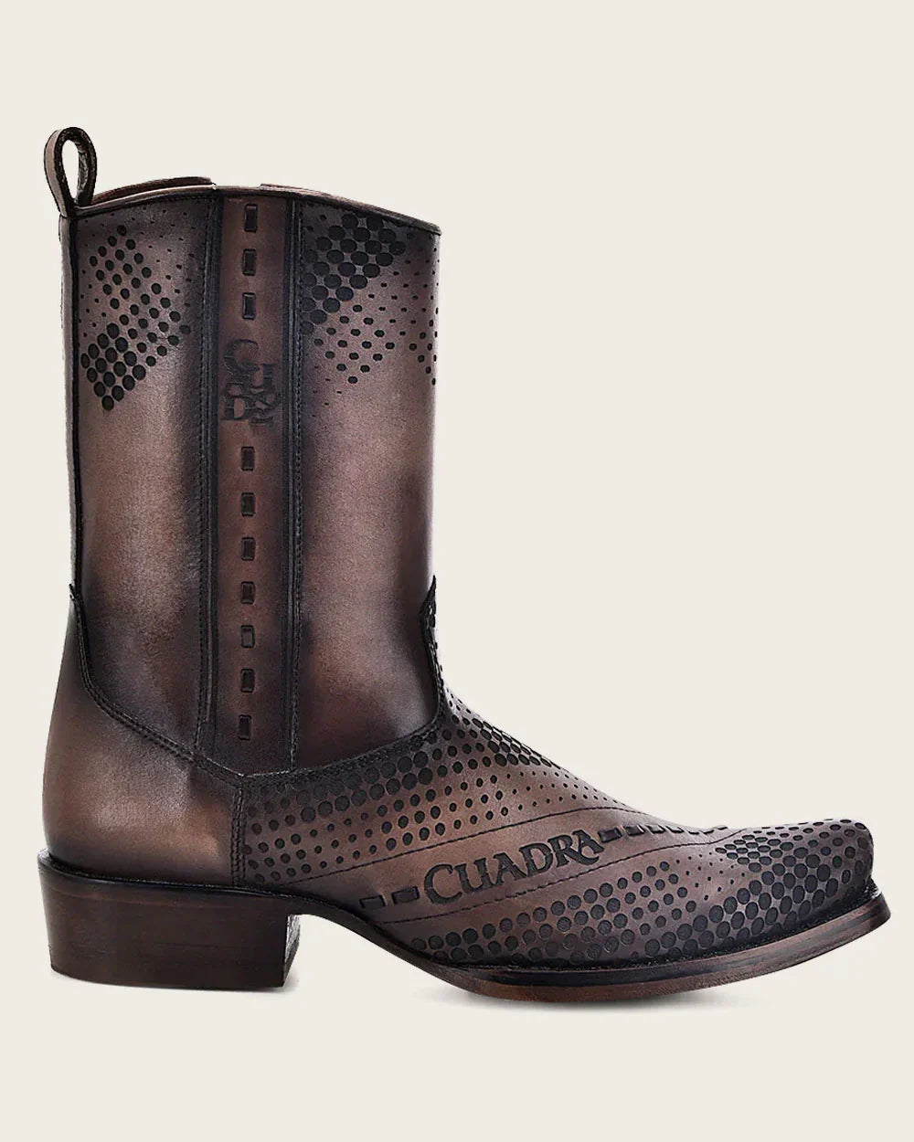 Men's Cuadra Brown Laser & Woven Narrow Square Toe Boots CU737