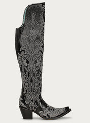 Corral Black Embroidery & Studs Tall Boots C3920