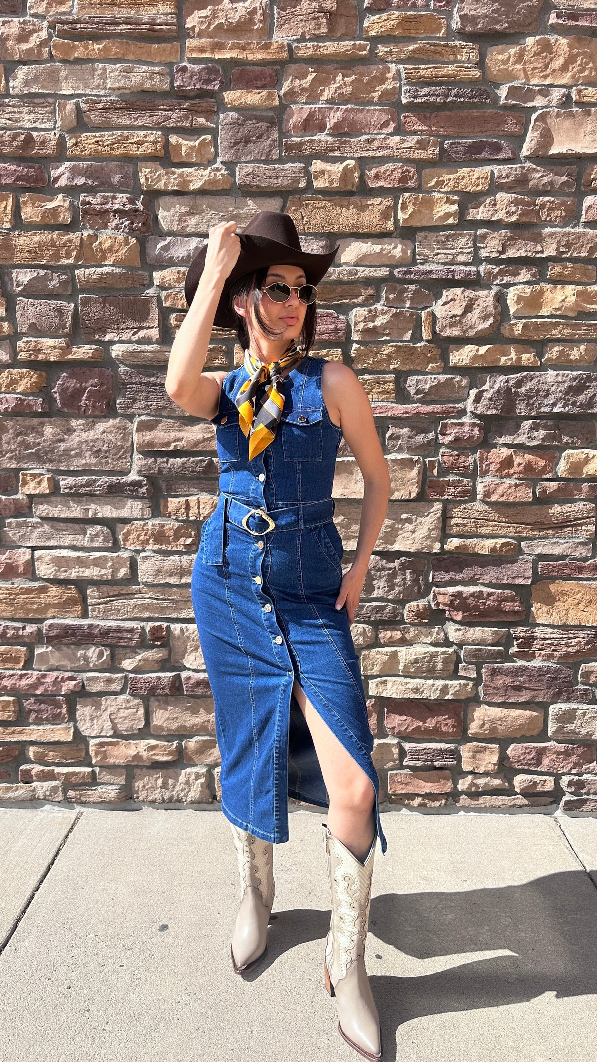 Adela Denim Dress Dark Wash