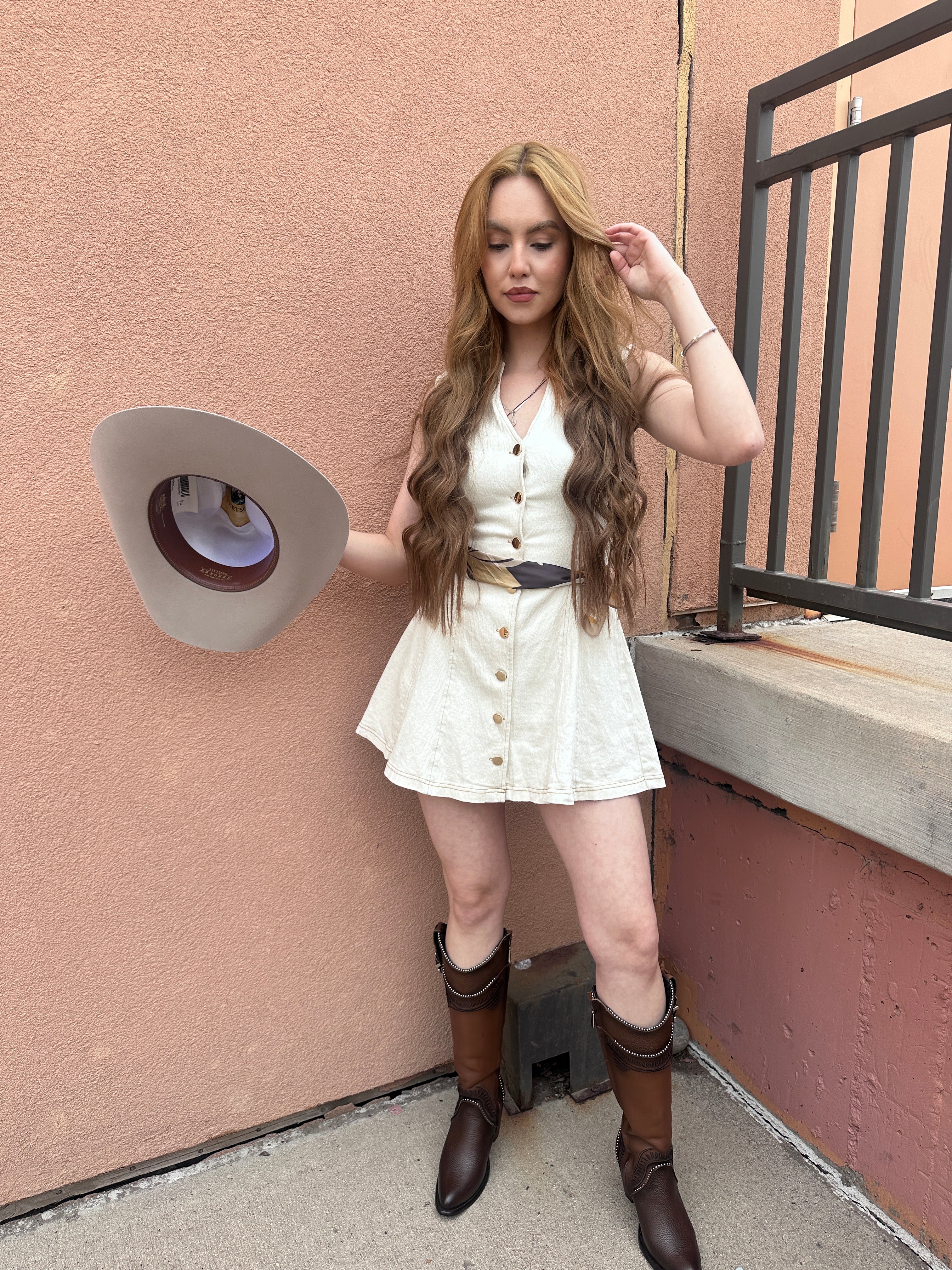 Mar Cream Denim Dress