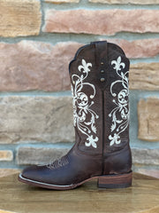 Women's Artillero Brown Embroidered Western Boots