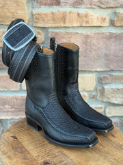 Men's Los Altos Python 7X Toe Ankle Boots Matte Black