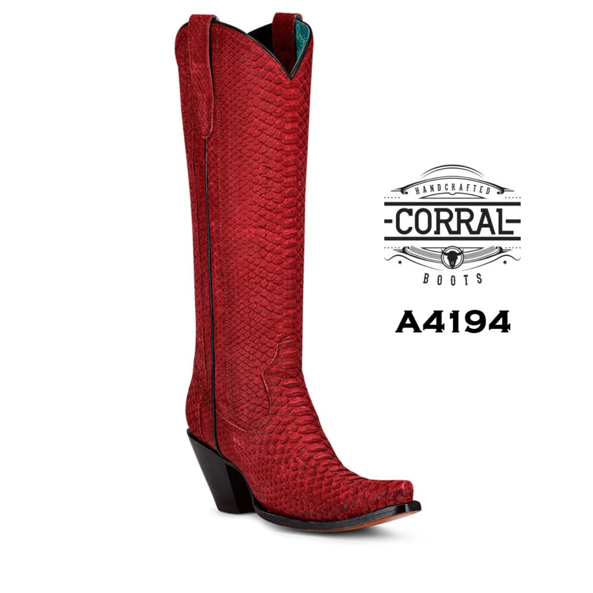 Corral Red Python Tall Top Boots A4194