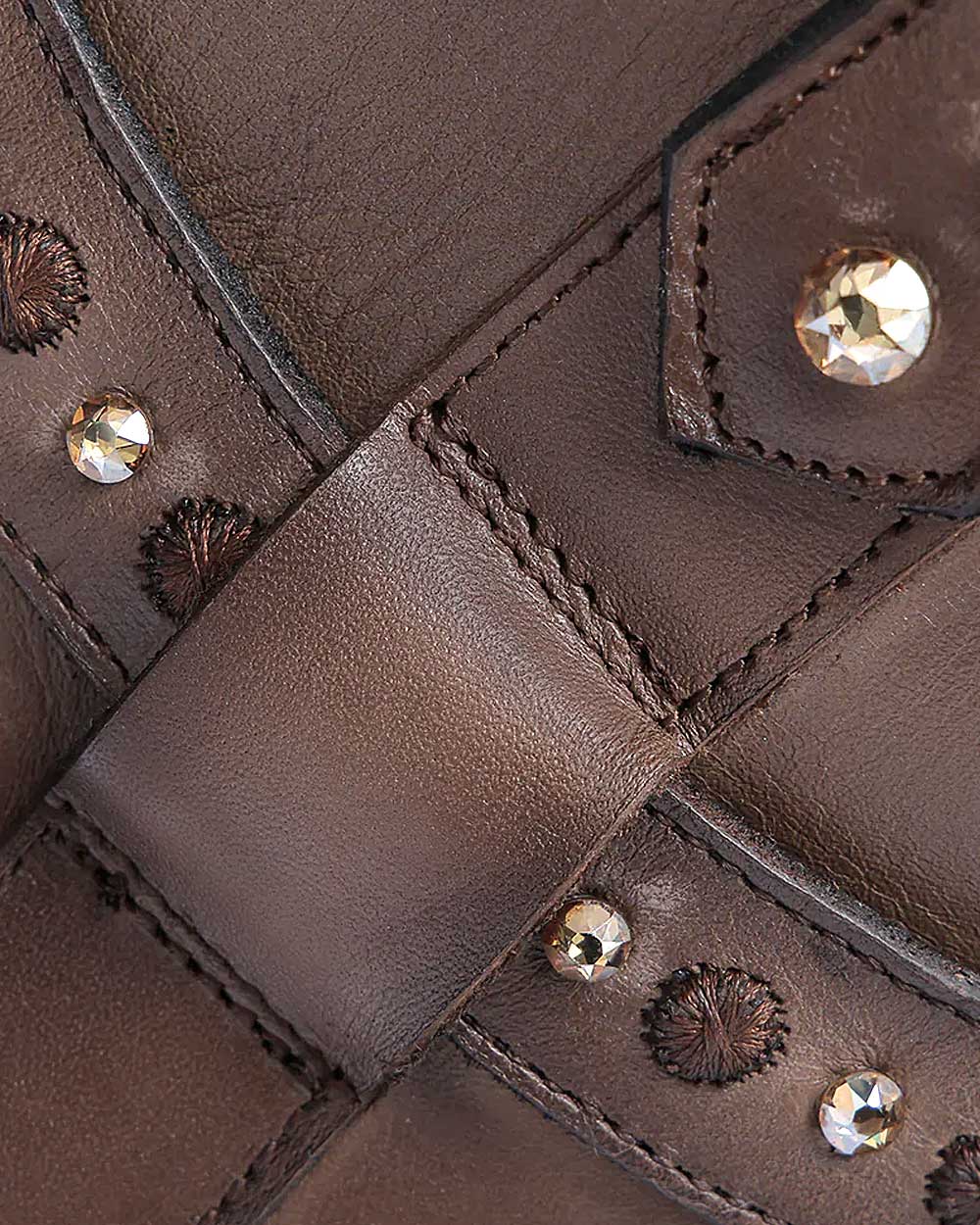 Cuadra Western Perforated Dark Brown Bootie CU960