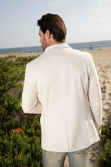 Men's Platini Off White Suede Western Blazer BLZ9590