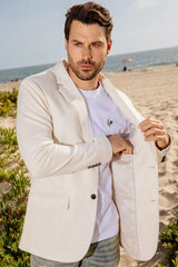 Men's Platini Off White Suede Western Blazer BLZ9590